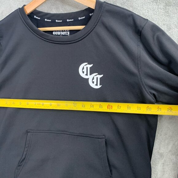 Ariat x Compton Cowboys Sweatshirt Mens Medium Black Pullover Crewneck Workwear - Picture 3 of 9